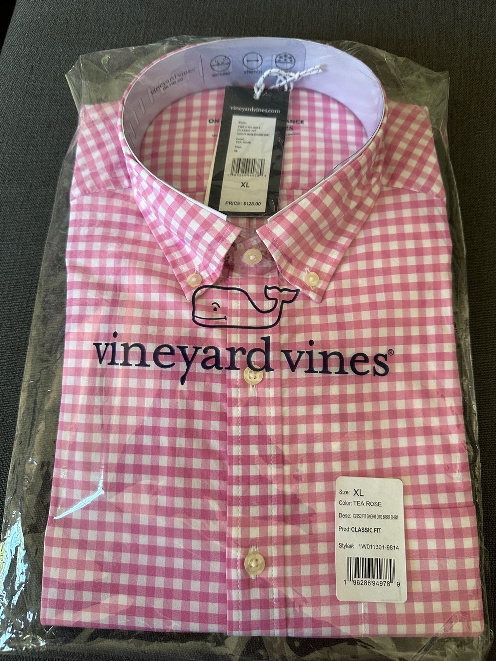 Vineyard Vines Pink Gingham Classic Button-Down Shirt
